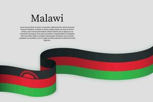 fita bandeira do maláui. celebração fundo vetor