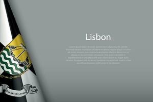 3d bandeira do Lisboa, é uma cidade do Portugal, vetor