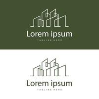 moderno cidade construção logotipo projeto, luxuoso e simples urbano arquitetura vetor