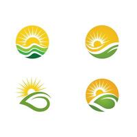 logotipos da ecologia de folhas verdes vetor