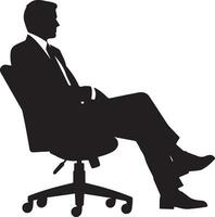 o negócio homem sentado em cadeira vetor silhueta 4