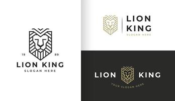 design de logotipo de leão em linha vetor