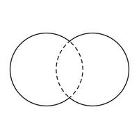 interseção do dois conjuntos Venn diagrama vetor