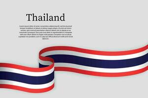 fita bandeira do tailândia. celebração fundo vetor