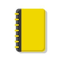 papelaria caderno amarelo para escola vetor