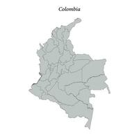 simples plano mapa do Colômbia com fronteiras vetor