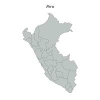 simples plano mapa do Peru com fronteiras vetor