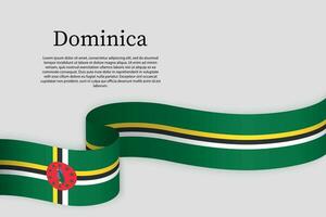 fita bandeira do dominica. celebração fundo vetor