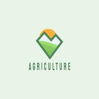 agrícola logotipo conceito, agrícola logotipo com linha v simples vetor