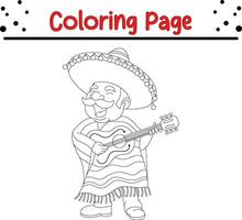 engraçado homem coloração página para crianças vetor