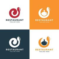 restaurante logotipo Projeto moderno e criativo conceito vetor