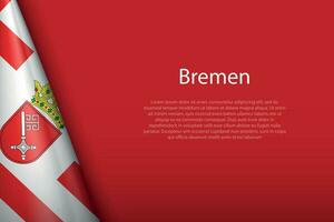 bandeira bremen, Estado do Alemanha, isolado em fundo com copyspace vetor