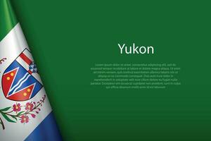 bandeira Yukon, Estado do Canadá, isolado em fundo com copyspace vetor