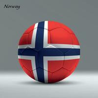 3d realista futebol bola eu com bandeira do Noruega em estúdio fundo vetor