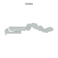 simples plano mapa do Gâmbia com fronteiras vetor