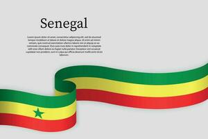 fita bandeira Senegal. celebração fundo vetor