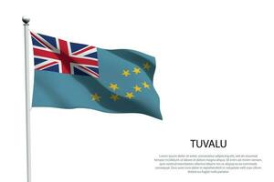 nacional bandeira tuvalu acenando em branco fundo vetor