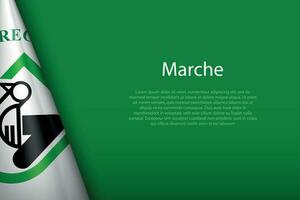 bandeira marcha, região do Itália, isolado em fundo com copyspace vetor