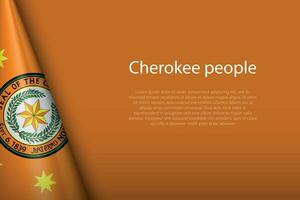 bandeira do cherokee pessoas, étnico grupo, isolado em fundo com copyspace vetor