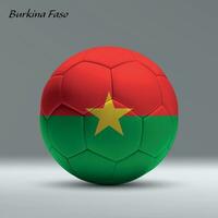 3d realista futebol bola eu com bandeira do burkina faso em estúdio fundo vetor