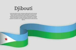fita bandeira do djibuti. celebração fundo vetor