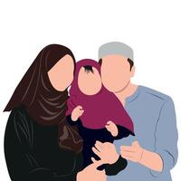 ilustração de família muçulmana vetor