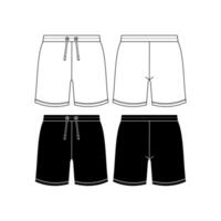 unissex suor calção técnico moda ilustração. curto calça moda plano modelo, elástico cintura, frente e voltar, branco cor. roupa de esporte unissex cafajeste brincar. vetor