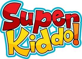 design de texto do logotipo super kiddo vetor