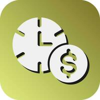 Tempo é dinheiro vetor glifo gradiente fundo ícone para pessoal e comercial usar.