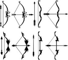 arcos e Setas; flechas silhuetas vetor