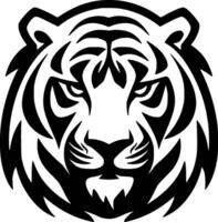 tigre - Preto e branco isolado ícone - vetor ilustração