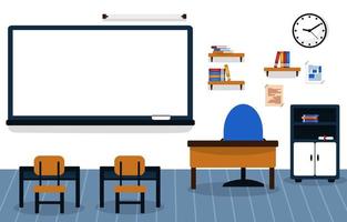classe escola ninguém sala de aula aula mesa cadeira educação ilustração vetor