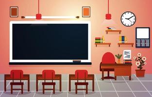 classe escola ninguém sala de aula quadro-negro mesa cadeira educação ilustração vetor