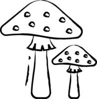 amanita mão desenhado vetor ilustração