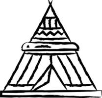 wigwam mão desenhado vetor ilustração