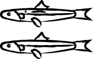 anchovas mão desenhado vetor ilustração