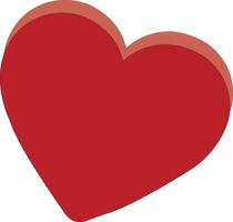 coração dentro vermelho cor, criativo vermelho coração para amor conceito.doodle ícone do coração. lindo coração dentro plano vetor