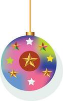 bola enfeite para Natal árvore ícone, azul Natal árvore bola com ouro Estrela ,Natal lustroso decoração vetor