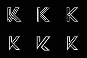 pacote de logotipo monoline letter k vetor