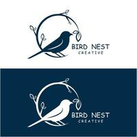 pássaro ninho logotipo projeto, pássaro casa vetor para ovos, simples moderno e elegante pássaro ninho logotipo, logotipo para natureza fotógrafo, iniciantes ou uma o negócio logotipo com uma natureza tema