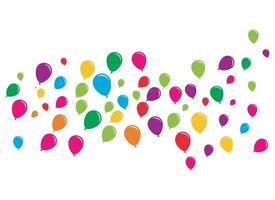 balões festivos de vetor voador brilhantes com balões brilhantes para as férias