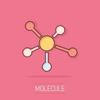 rede social de desenho vetorial, molécula, ícone de dna em estilo cômico. pictograma de ilustração de sinal de molécula. conceito de efeito de respingo de negócios de dna. vetor