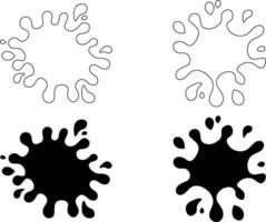 esboço silhueta líquido respingo conjunto vetor
