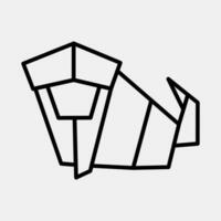 ícone macaco origami. chinês zodíaco elementos. ícones dentro linha estilo. Boa para impressões, cartazes, logotipo, anúncio, decoração, infográficos, etc. vetor
