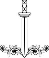 vetor espada ilustração com enfeite e asas