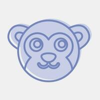 ícone macaco face. chinês zodíaco elementos. ícones dentro dois tom estilo. Boa para impressões, cartazes, logotipo, anúncio, decoração, infográficos, etc. vetor