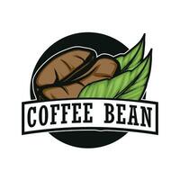 café feijão vetor logotipo desenhando