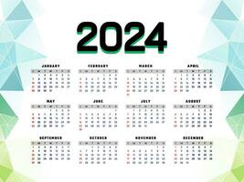 2024 Novo ano moderno geométrico calendário Projeto vetor