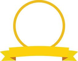 dourado em branco esvaziar círculo emblema com palavra fita vetor