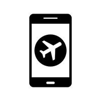 Ícone de vetor de aplicativo móvel de avião